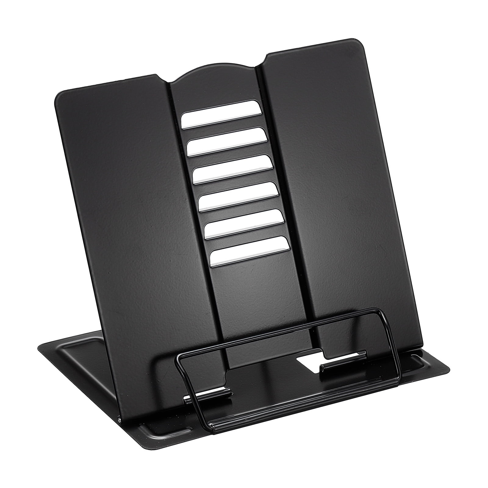 A5 Book Stand, Iron Adjustable Foldable Book Display Holder, Black