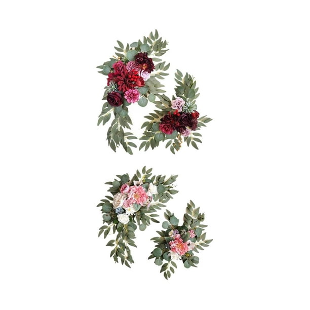 Guirnalda para colgar en la puerta,Decoración de arco de corona artificial de boda,Adorno para colgar en la pared de la puerta delantera con botín de flores de arco,Simulación Garland Photo Sunnimix Guirnalda para colgar en la puerta