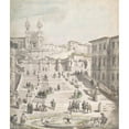 thumbnail image 2 of Giovanni Paolo Panini 15x17 Gold Ornate Wood Frame and Double Matted Museum Art Print Titled - Staircase of the Trinity of the Mountains (Approx. 1756-58), 2 of 4