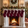 thumbnail image 3 of TETOU 18.9" Velvet Christmas Stockings, Extra Thick Large Bow Velvet Christmas Stockings for Fireplace Family Holiday Christmas Party Decorations(Burgundy), 3 of 7