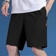 thumbnail image 2 of Men's Athletic Shorts with Zippered Pockets Flexible Gym Fitness Wear High-Stretch Washable Exercise Pants, 2 of 3