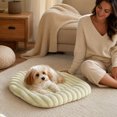 thumbnail image 7 of Short Pile Striped Pet Mat 48cm All Seasons for Cats and Dogs, Soft Resilient Padding Non Slip Grip Base, Comfortable Cushion for Sofa Bed Floor Daily Rest Gift, 7 of 7