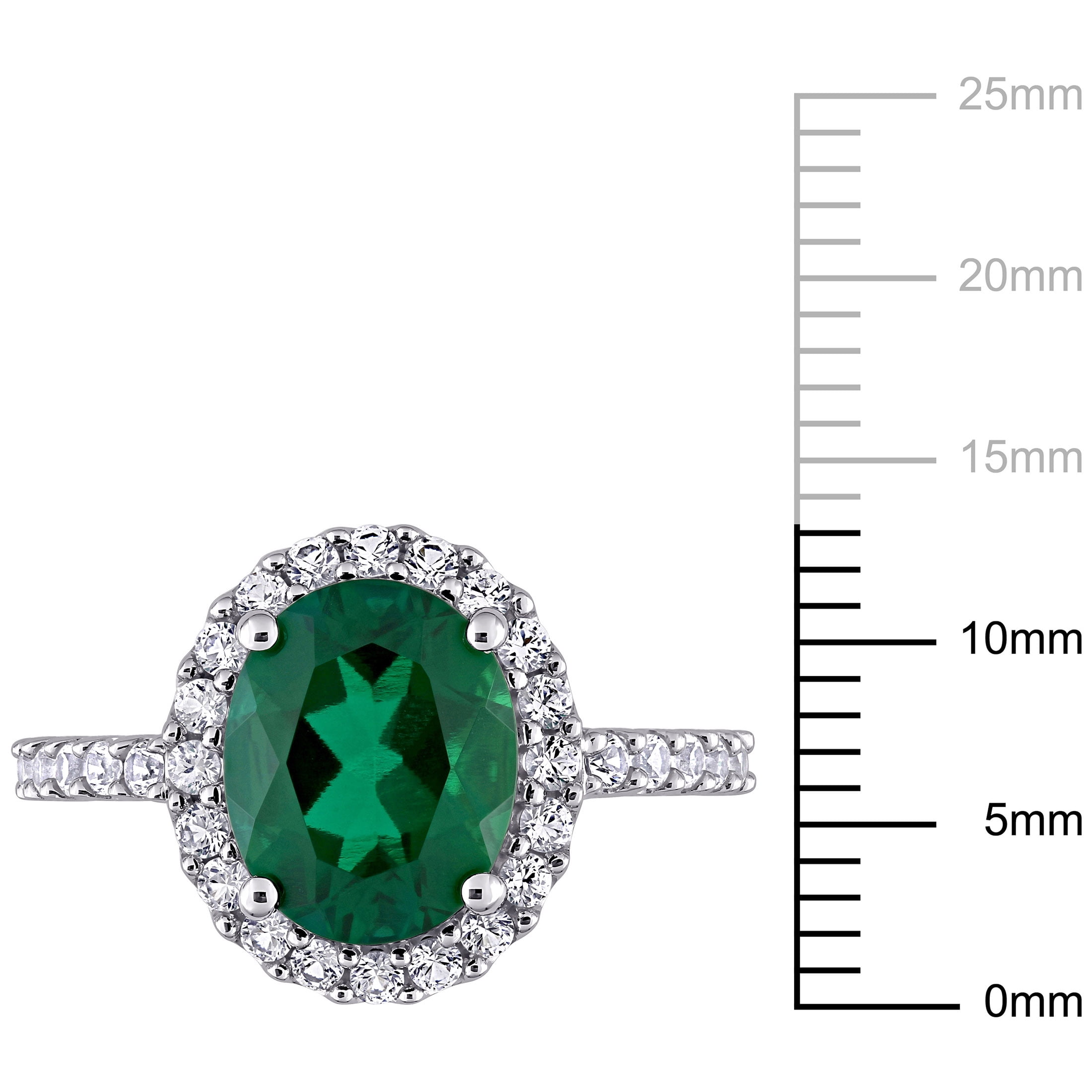 Everly Women's Created Sapphire and Created Emerald 10k White Gold Ring