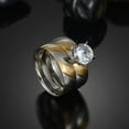thumbnail image 2 of Bree Wedding Ring Set Women Stainless Steel Engagement Matching Band  Ginger Lyne Collection, 2 of 4