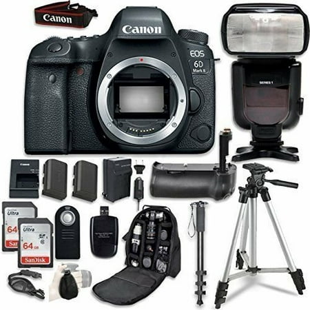 Canon EOS 6D Mark II Camera Bundle (Body Only), New, Wi-Fi Enabled + Professional Accessory Kit