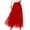 A003-Red, variant on Long Skirts for Women Summer Vacation Outfits 2026 Spring Chiffon Elastic Waist Flowy A-Line Pleated Midi Skirt