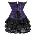 thumbnail image 3 of Grebrafan Party Corsets Embroidered Bustier with Multi Layer lace Skirt 5XL Black Purple, 3 of 5