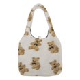 thumbnail image 1 of Langgg Women’s Shoulder Bag Bear Pattern Embroidery Lamb Cashmere School Bag Multifunctional Practical Large Capacity Shopping Cag, 1 of 5