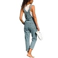thumbnail image 3 of GORHGORH Women's Bib Pants Straight Fit Solid Color Casual Denim Jeans Jumpsuit, 3 of 4