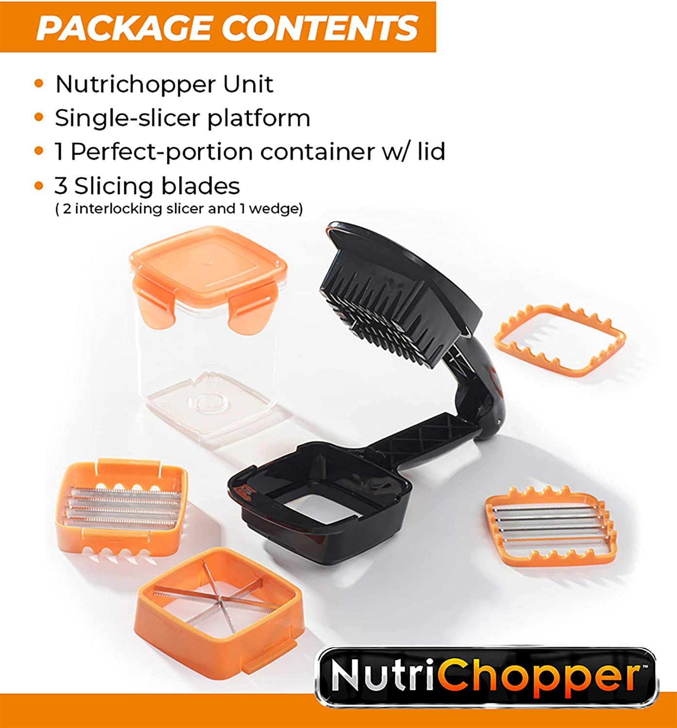 Nutrichopper Deluxe Vegetable Chopper with 30% Larger Fresh-keeping Storage Containers  Onion Chopper Egg Slicer Multi-purpose Food Chopper with Stainless Steel  Blade Veggie Chopper, As Seen On TV