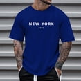 thumbnail image 2 of Afdoent Mens T-Shirt Male Casual Short Sleeve T Shirt With Letter Print And City Theme For Daily Wear And Outings Comfortable Fit Classic Tee, 2 of 5