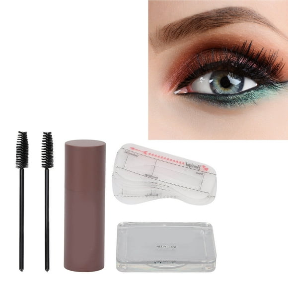 Eyebrow Stencils Kit, Long Lasting Eyebrow Brushes Eyebrow Shaping Kit 1 Step For Perfect Brow Dark Brown