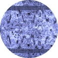 thumbnail image 1 of Ahgly Company Indoor Round Abstract Blue Modern Area Rugs, 6' Round, 1 of 4