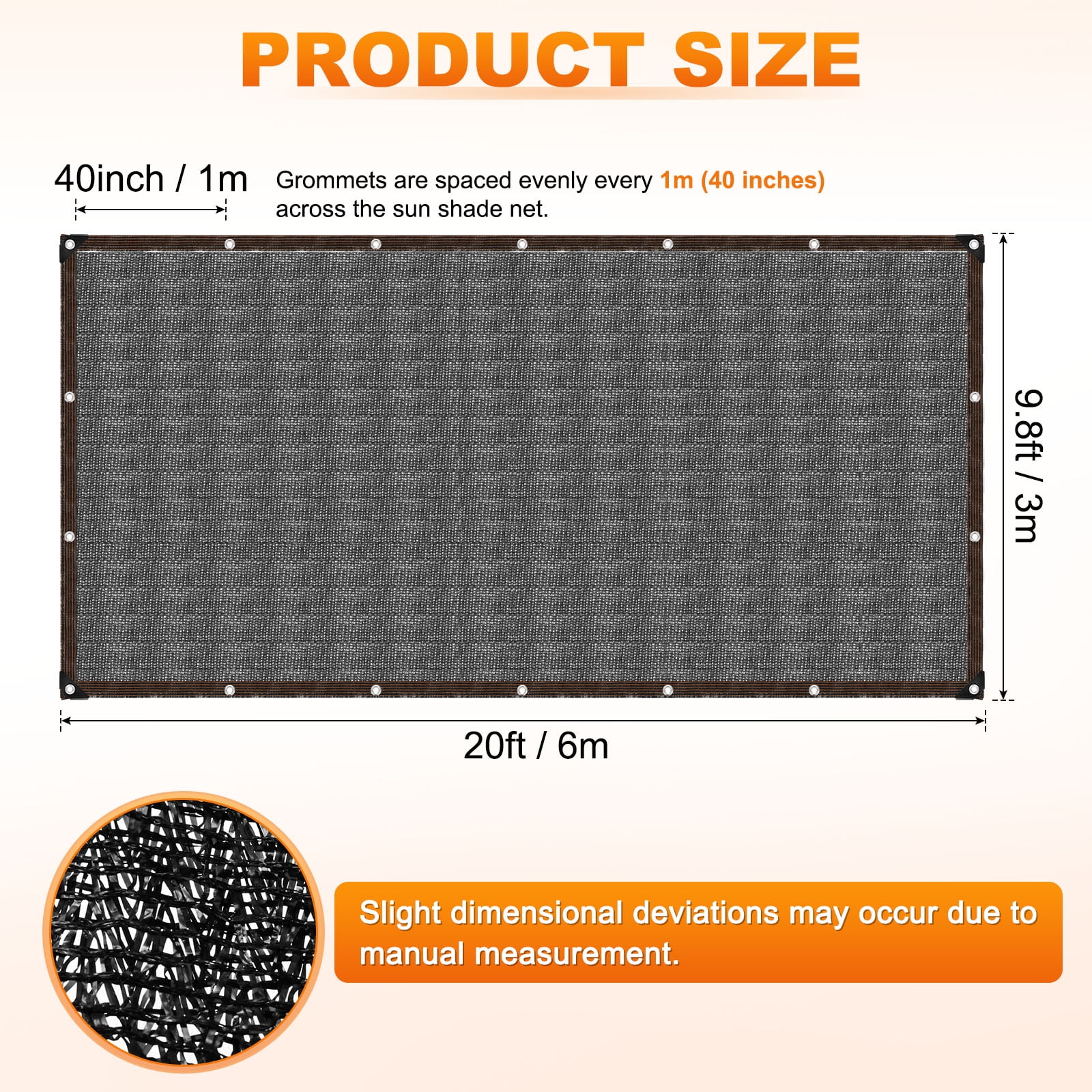 Uxcell 90% Sun Shade Cloth for Garden, HDPE 10x20 FT Sun Shade Net with Reinforced Grommets for Patio/Greenhouse [Black]