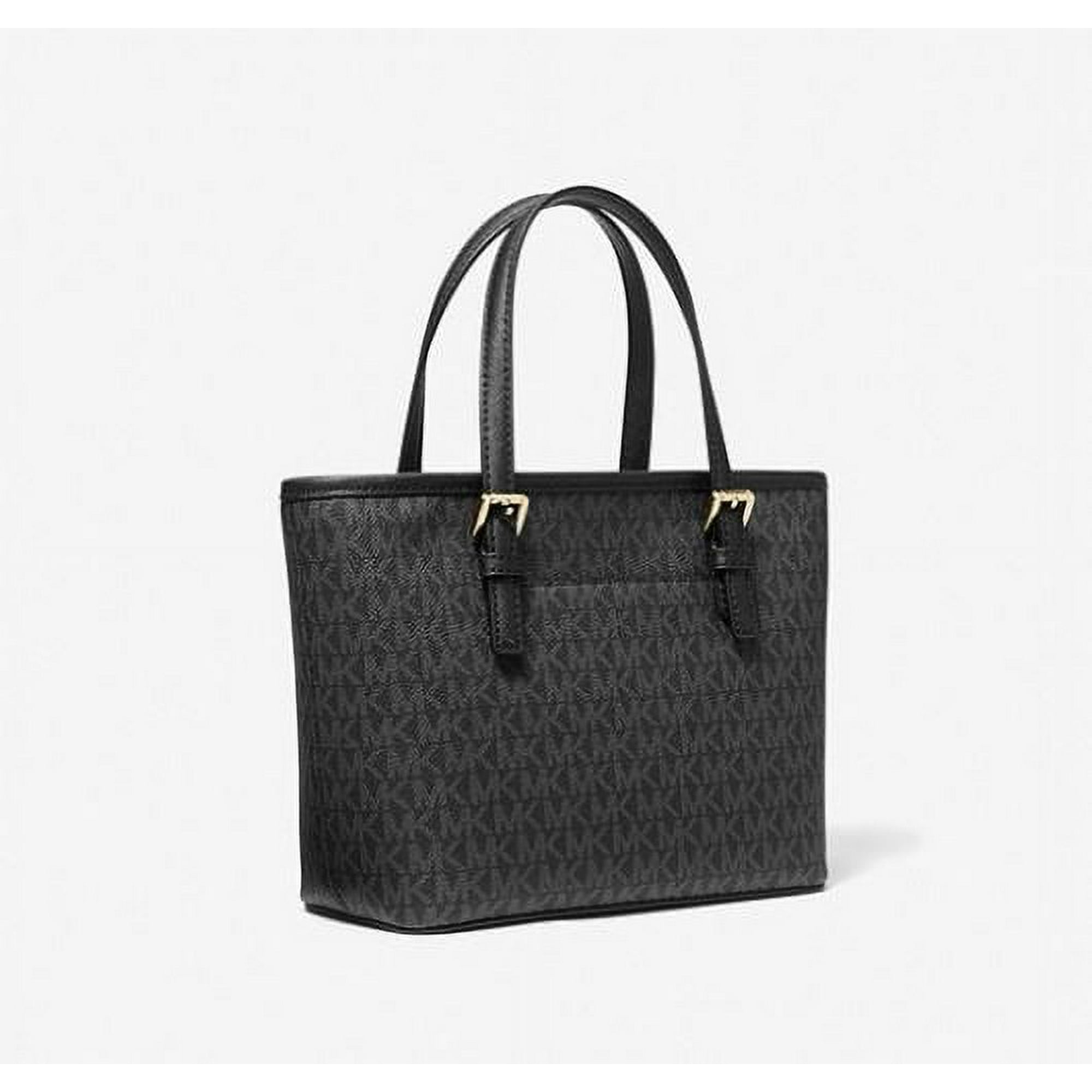 Michael Kors XS Carry All Jet Set Travel Womens Tote BLACK SIG GOLD Walmart