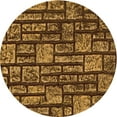 thumbnail image 1 of Ahgly Company Machine Washable Indoor Round Transitional Orange Area Rugs, 5' Round, 1 of 7