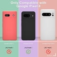 thumbnail image 4 of KOMI for Google Pixel 8 Case, Silicone Phone Case with 2 Screen Protector, Soft Anti-Scratch Microfiber Lining, Full Body Shockproof Slim Cover Support Wireless Charging, Black, 4 of 5