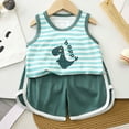 thumbnail image 3 of Odeerbi 0-10 Years Toddler Boys Summer Outfits Dinosaur Cotton Tank Tops Shorts Two-piece Set Graphic Casual Loungewear Toddler Boys Clothes, 3 of 3