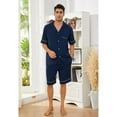 thumbnail image 3 of Vulcanodon Mens Pajama Set, Bamboo Viscose Button-up PJS for Men?Navy, Large?, 3 of 8