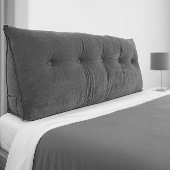 Wedge Pillow Headboard, Triangle Headboard Pillow for Bed, King, Dark Gray