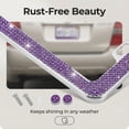 thumbnail image 6 of 1-Piece Square-Hole License Plate Frame, Sparkling Cute Rhinestones, Stainless Steel Material, Unisex, purple, 6 of 6