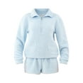 thumbnail image 5 of No Boundaries Half Zip Pullover and Shorts Plush Set, 2-Piece, Women's, 5 of 5
