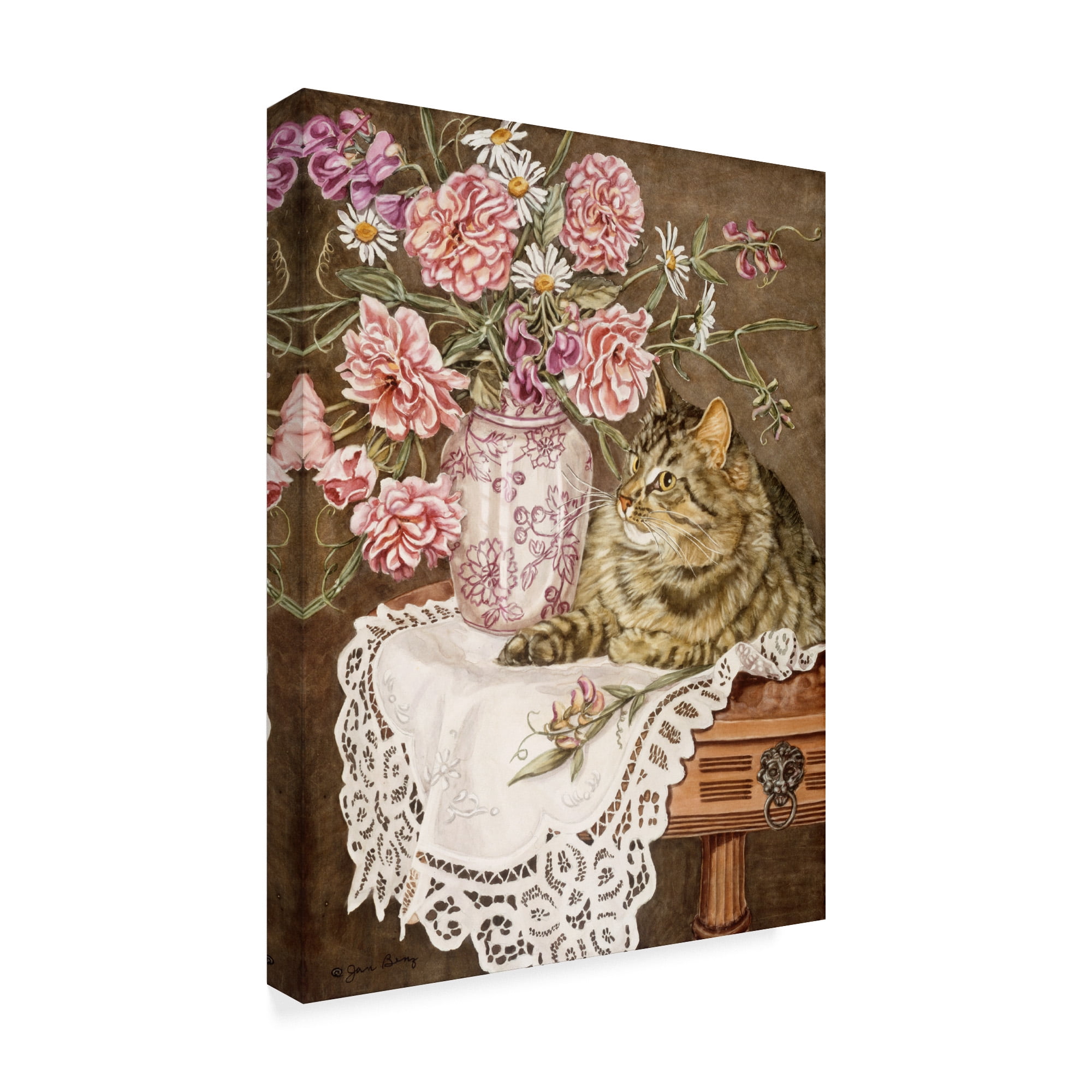 Trademark Fine Art 'Sweet Peas And Roses' Canvas Art by Jan Benz