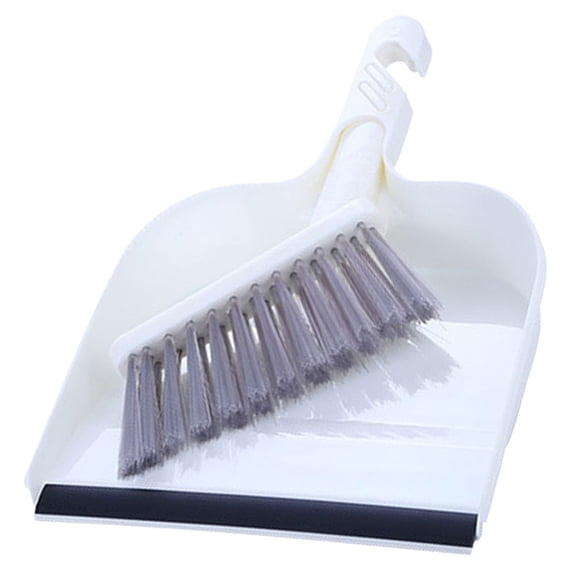 Mini Desktop Cleaning Sweeper with Dustpan Set, Jumbo Handle Whisk Broom for Home and Office, White