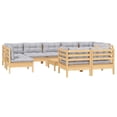 thumbnail image 3 of vidaXL Solid Pinewood Patio Lounge Set 10 Piece with Cushions Multi Colors, 3 of 8