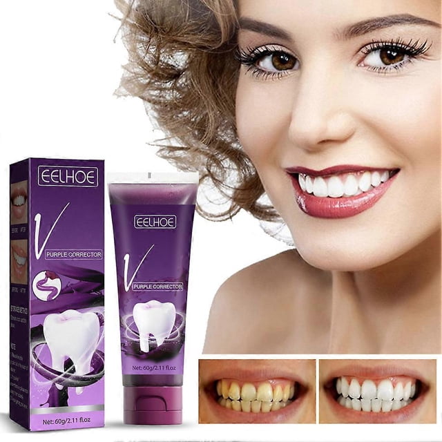 V34 Purple Teeth Whitening Toothpaste, Tooth Stain Removal and Booster, Tooth Foam, Toothpaste NEW