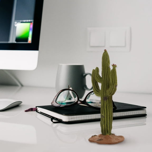 MERRYHAPY 1Pc Green PVC Home Cactus Adornment for Desktop and Sand Table Decor