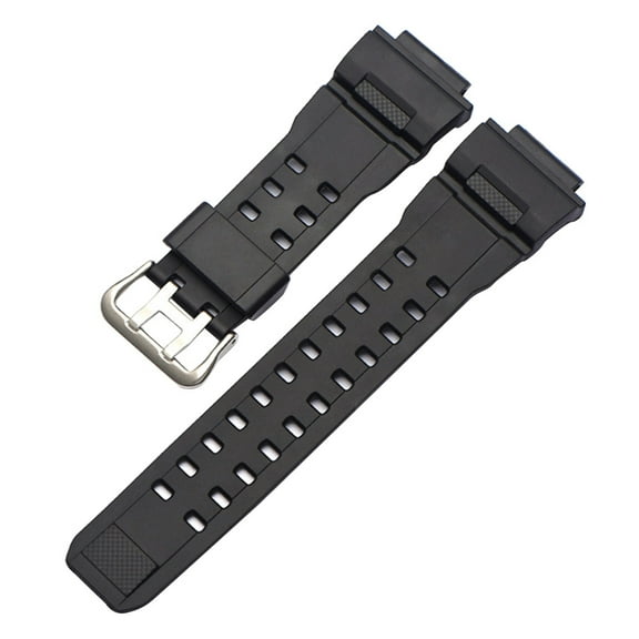 Watchstrap Black PU Watch Band Comfortable Replacement Wrist Strap for Men Women
