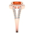 thumbnail image 3 of Clara Pucci 14K Rose Gold Solid Gold Red Solitaire with Accents Anniversary Ring for Women - 2.6 cttw Oval Cut, 3 of 7