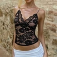 thumbnail image 5 of Cavosen V Neck Tank for Women Lace Trendy Camisole Top Sleeveless Spaghetti Strap Slim Tank Tops Undershirt Summer Clubwear Top, 5 of 5