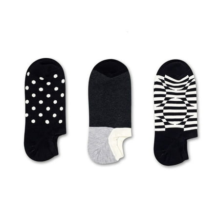 

Happy Socks Womens 3-Pack Optic Dot Sneaker Liner Black/White/Grey Women s Shoe Size 9-11 One Size