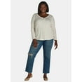 thumbnail image 2 of Terra & Sky Women's Plus Waffle Henley Tee, Sizes 0X-4X, 2 of 5