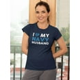 thumbnail image 2 of Love My Navy Husband Shaped T-Shirt Women -Navy Designs, Female XX-Large, 2 of 3