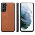 thumbnail image 6 of SaniMore Case for Samsung Galay S24, Ultra-thin Lightweight PU Leather Skin Card Slots Shockproof TPU Bumper Anti-drop Rugged Cover For Samsung Galaxy S24 6.2" 2024, Brown, 6 of 6