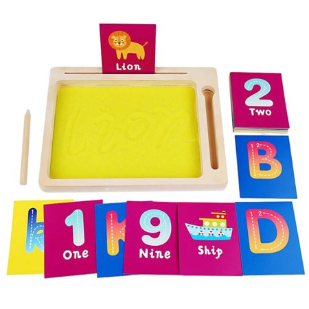 Lona Alphabet Learning Toys Letter formation Sand Tray for Kids Early Education Letters Learning Tools with 36 Cards Homeschool Numbers Writing Games for Kids candid