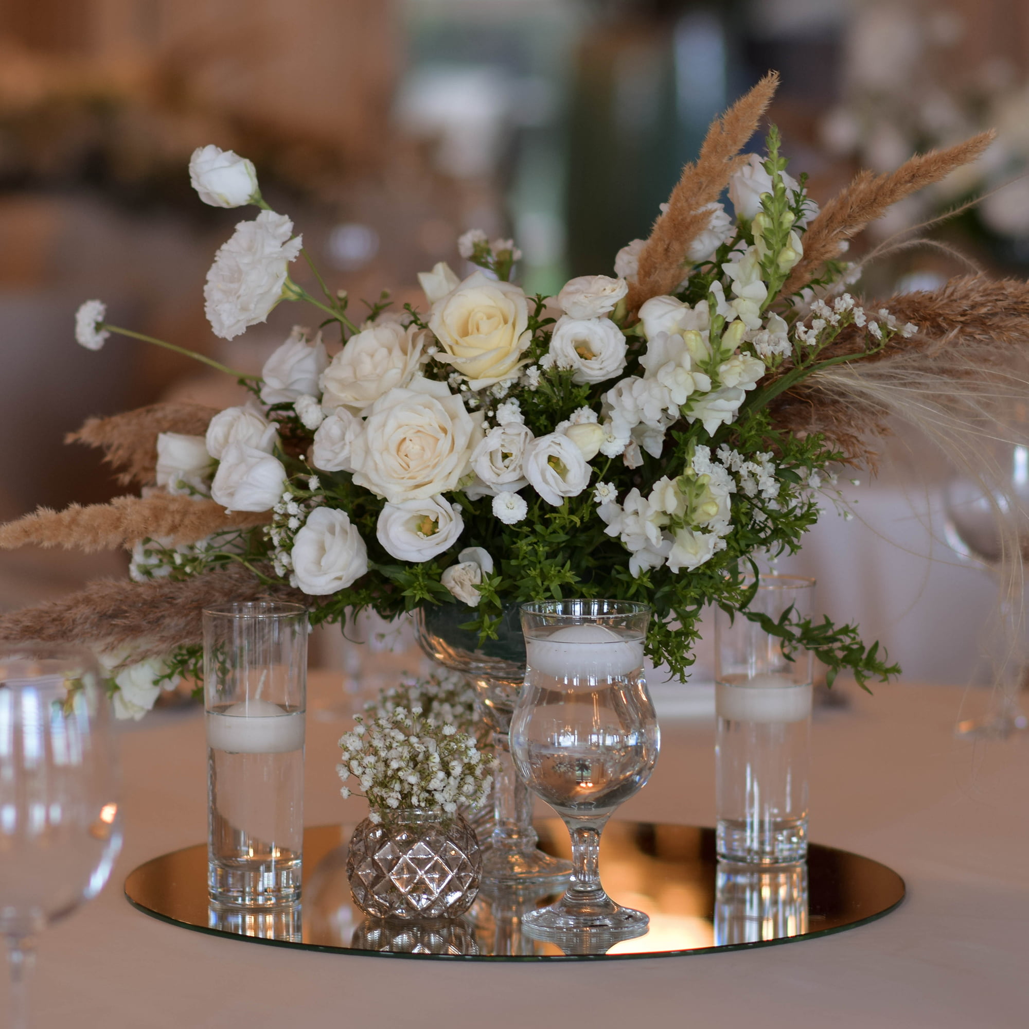 Bulk 12 pieces Round or Square Centerpiece Mirrors for Wedding