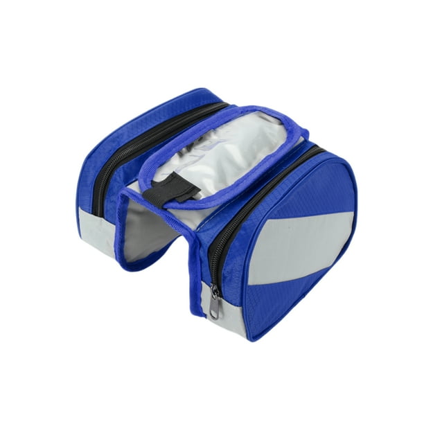 Bolsa de cuadro de bicicleta Unique Bargains, bolsa de pannier para bicicleta, bolsa impermeable para portabicicletas, bolsa delantera de cuadro de bicicleta, poliéster azul