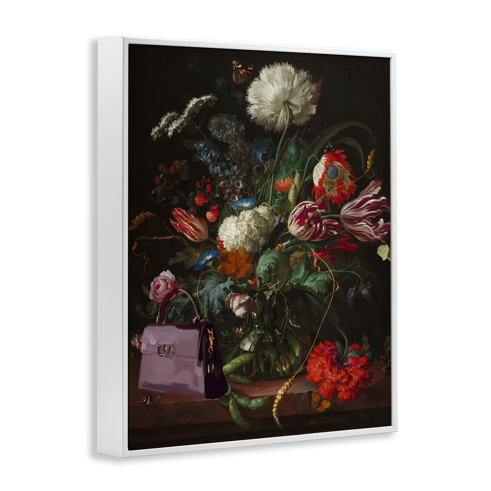 Stupell Industries Glam Vintage Bouquet Botanical & Floral Painting White Framed Art Print Wall Art, 16 x 20