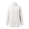 thumbnail image 6 of UJNDER Thickened Loose Autumn Winter Turtleneck Sweater for Women Casual Solid Color Knitted White L, 6 of 7
