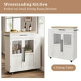 thumbnail image 4 of Kitchen Island Table On Wheels, Storage Island with Spice Rack and Drawer, Rolling Kitchen Cart On Wheels, for Home, Dining Room, 4 of 8