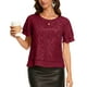 thumbnail image 1 of Craaazy Women's Sparkle Short Sleeve Top with Scallop Hem and Round Neck Gifts, 1 of 9