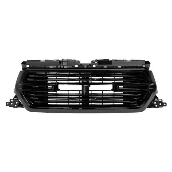 Kojem Front Grille Assembly for 2019-2022 Dodge Ram 1500 Replacement for 68404966AE CH1200417 Front Bumper Grill Kit Plastic (ABS) Painted Gloss Black