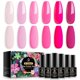 thumbnail image 1 of MEFA Juego de esmaltes de uñas de gel neutro, 6 colores, tonos de piel rosa desnudo, kit de esmalte de uñas de gel para todas las estaciones, popular cachemira, rosa, purpurina, marrón, kit de manicur, 1 of 4