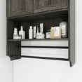 thumbnail image 6 of Tcbosik Wall Mounted Bathroom Cabinet, Medicine Cabinet with Paper Holder & Towel Bar, Adjustable Shelf and 2 Doors, Over the Toilet Storage Cabinet, Space Saving, Grey, 6 of 6