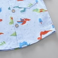 thumbnail image 5 of Hienoo Toddler Boys Outfit Sets Cartoon Dinosaur Print Short Sleeve Shirt with Shorts 2 Piece Set, 5 of 8