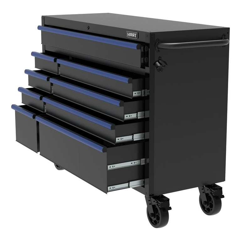 HART 52-Inch 9-Drawer Heavy-Duty Steel Tool Cabinet, Locking